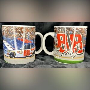 2 NASCAR #88 Dale Earnhardt Jr Galerie Ceramic Jumbo Mugs National Guard Pair